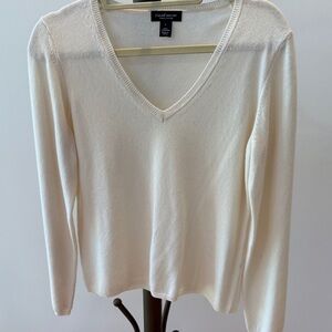 Lord & Taylor Cashmere Sweater in Cream